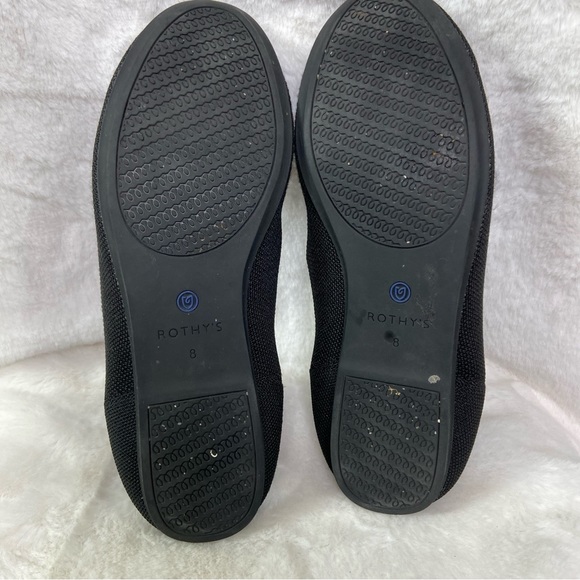 Rothys The Flat Birdseye Round Toe Shoes Black Womens Size 8 - Picture 3 of 6